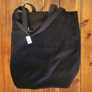 Black Corduroy Canvas Bag